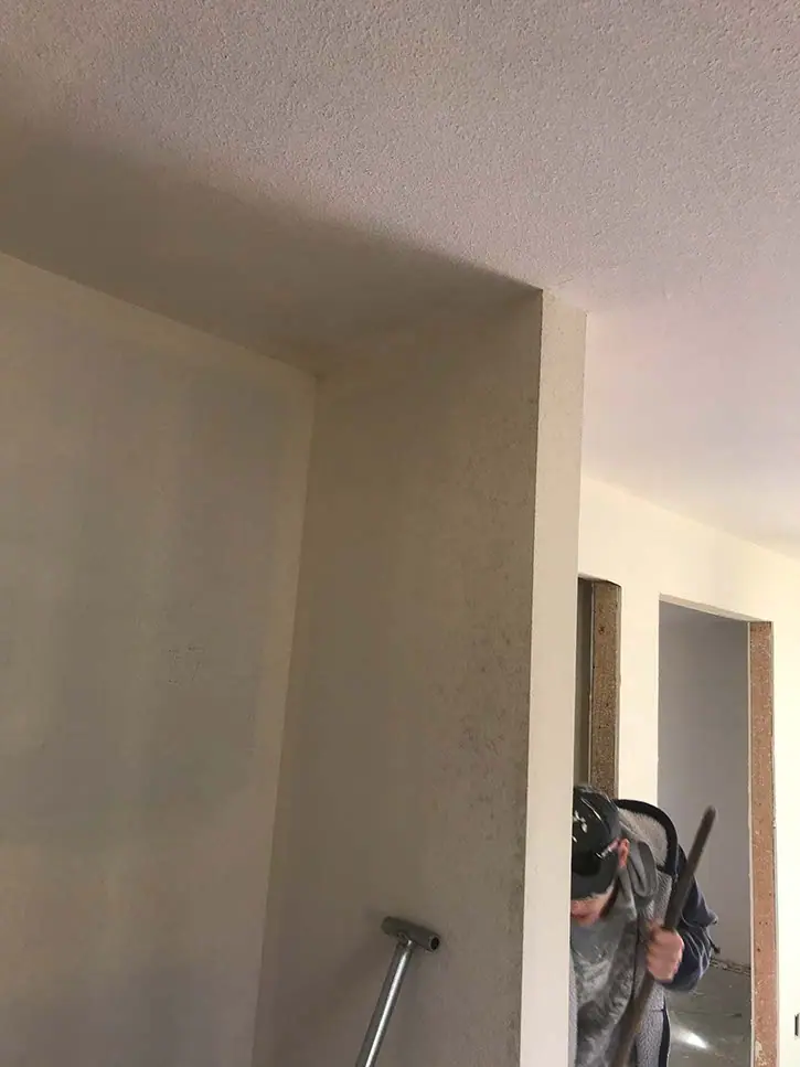 Interior walls and ceiling, prep under way