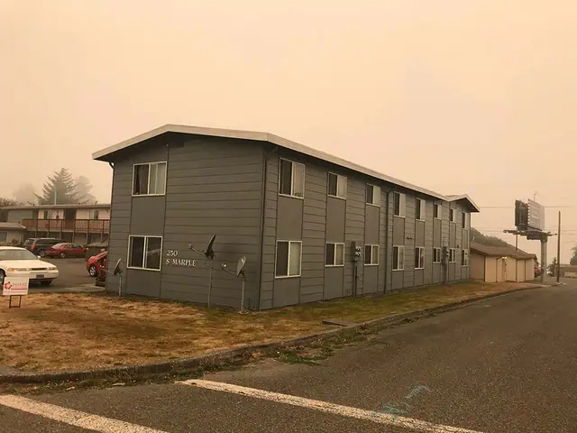 Two-story apartment building